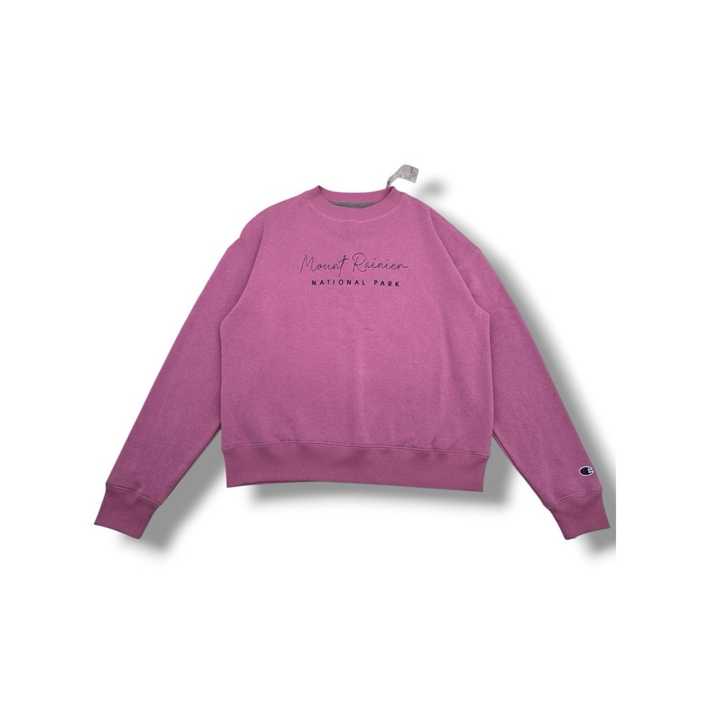 NWT Champion Mount Rainier Women's Pink Crewneck Sweatshirt Soft Outdoorsy Gorp